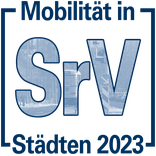 Die Grafik zeigt das Logo der Mobilitätserhebung Mobilität in Städten – SrV 2023